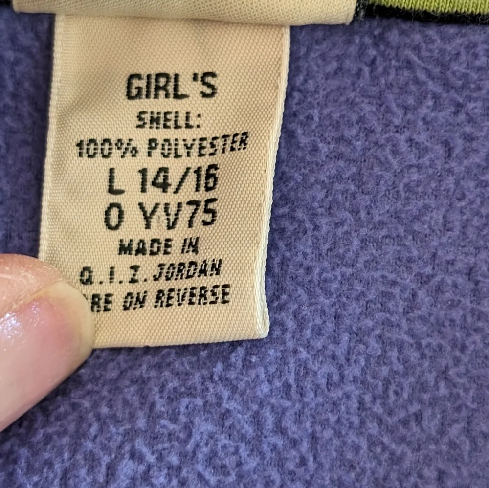 LL Bean Girls Cornflower Blue Fleece Warmup Suit Top 14/16 Pants 12 EUC